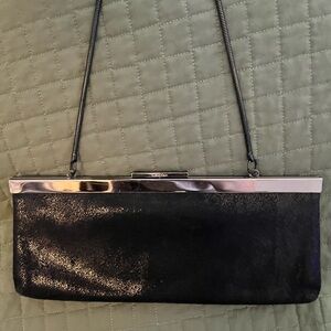 Calvin Klein Collection Black and Silver Clutch